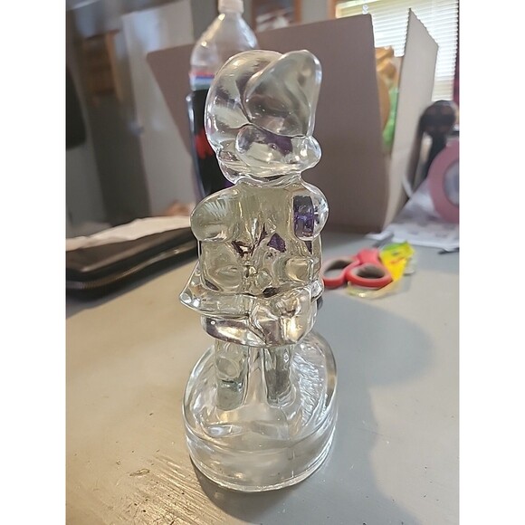 Vintage Clear Pressed Glass Kneeling Boy Figurine Praying Child Mid Century - Picture 6 of 11